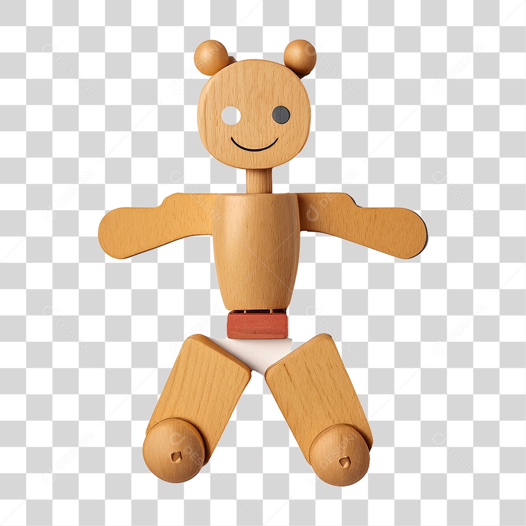 Boneco de Madeira PNG Transparente