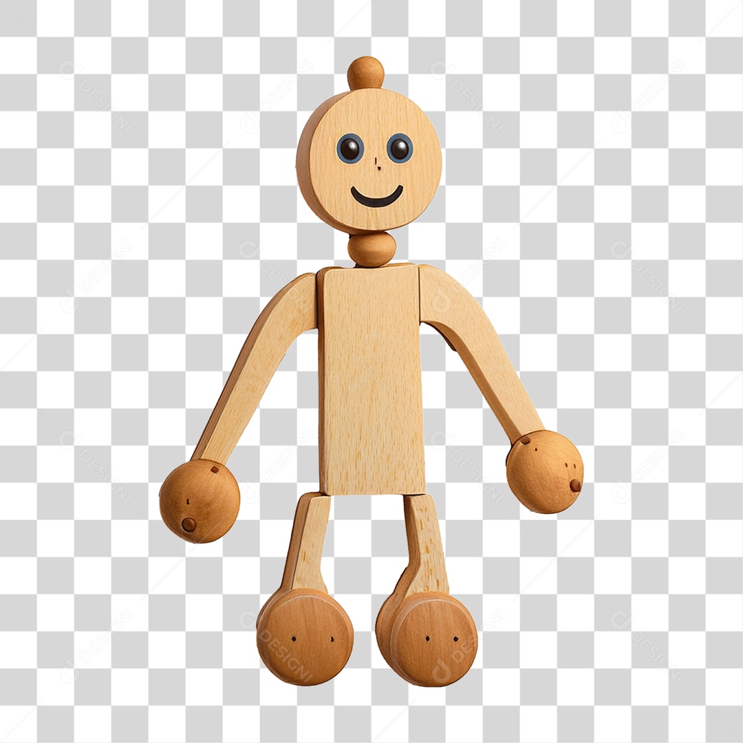 Boneco de Madeira PNG Transparente