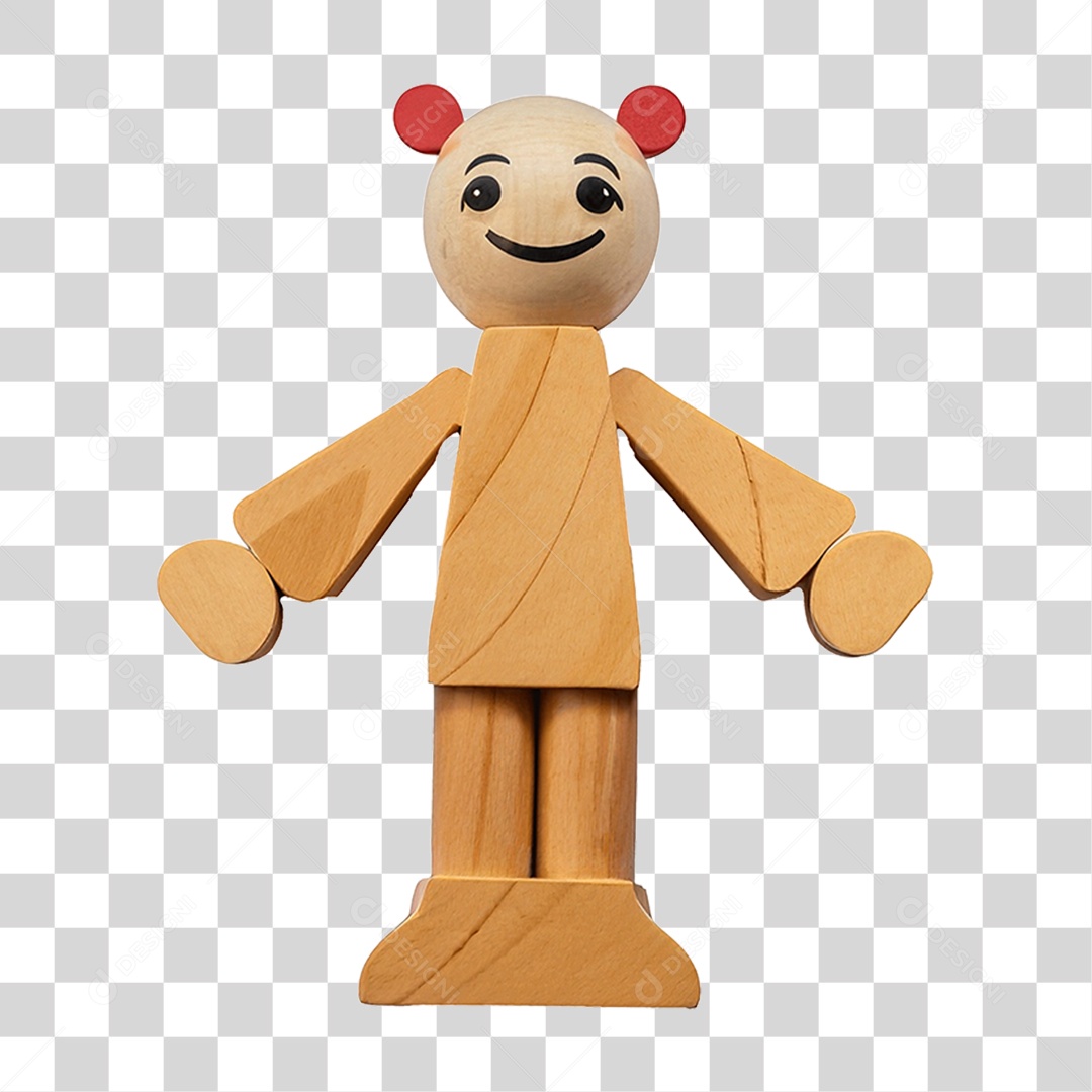 Boneco de Madeira PNG Transparente
