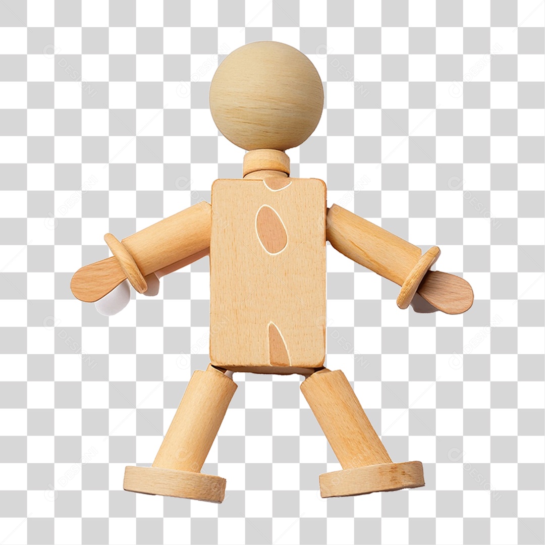 Boneco de Madeira PNG Transparente