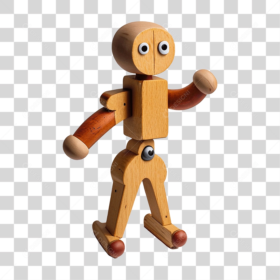 Boneco de Madeira PNG Transparente