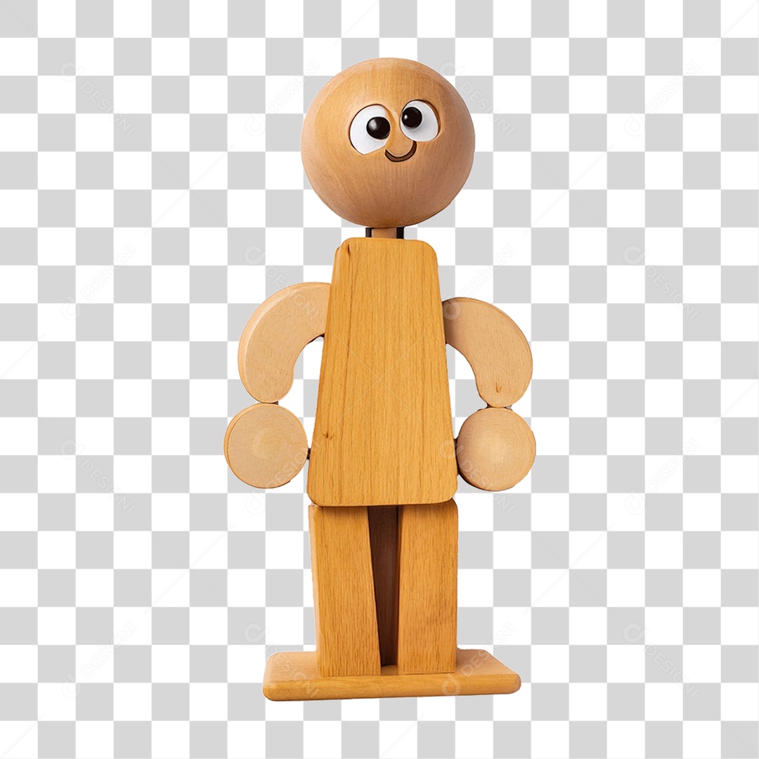 Boneco de Madeira PNG Transparente