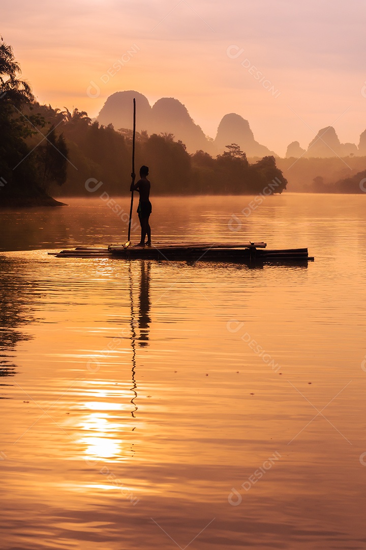 Paisagem Natureza Vista do Lago Nong Thale em Krabi Tailândia