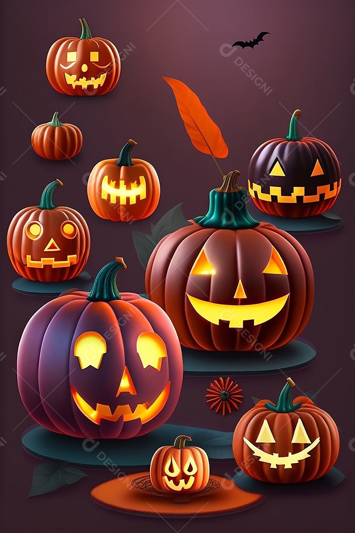 Cenário de festa de halloween tradicional. IA generativa.