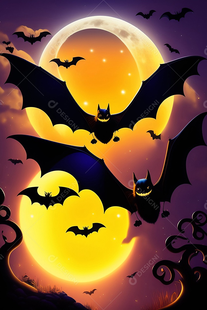 Cenário de festa de halloween tradicional. IA generativa.