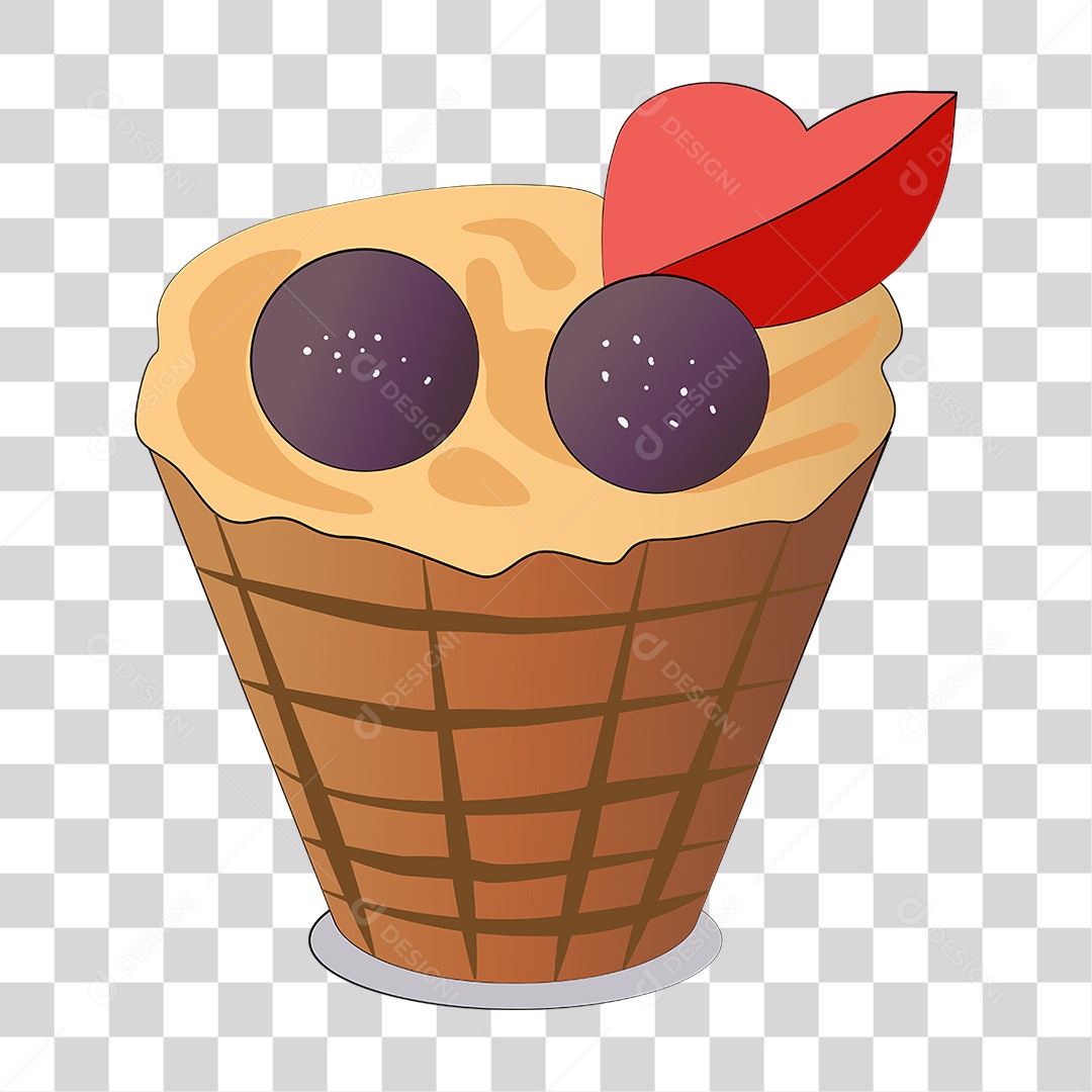 Bolinho de Waffle PNG Transparente