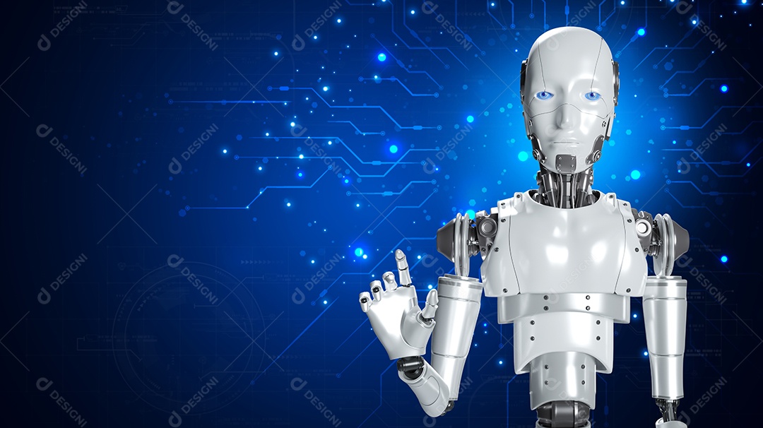 O robô é assistente para fornecer acesso ao crescimento de dados de negócios na rede online