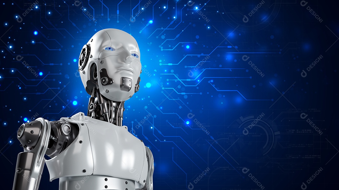 O robô é assistente para fornecer acesso ao crescimento de dados de negócios na rede online