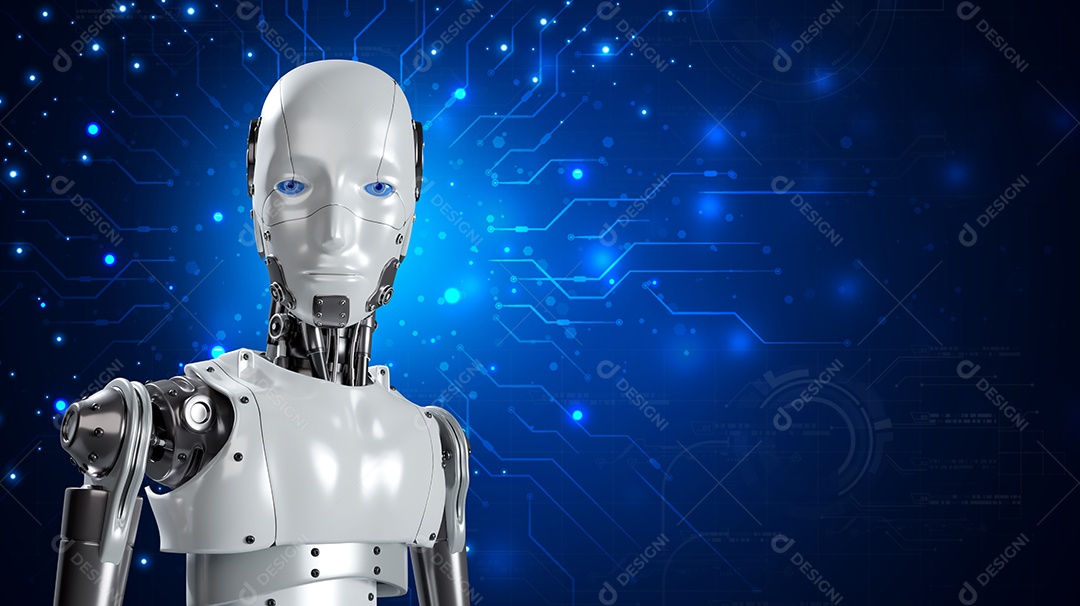 O robô é assistente para fornecer acesso ao crescimento de dados de negócios na rede online