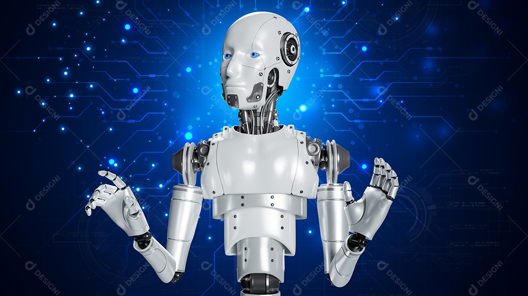 O robô é assistente para fornecer acesso ao crescimento de dados de negócios na rede online