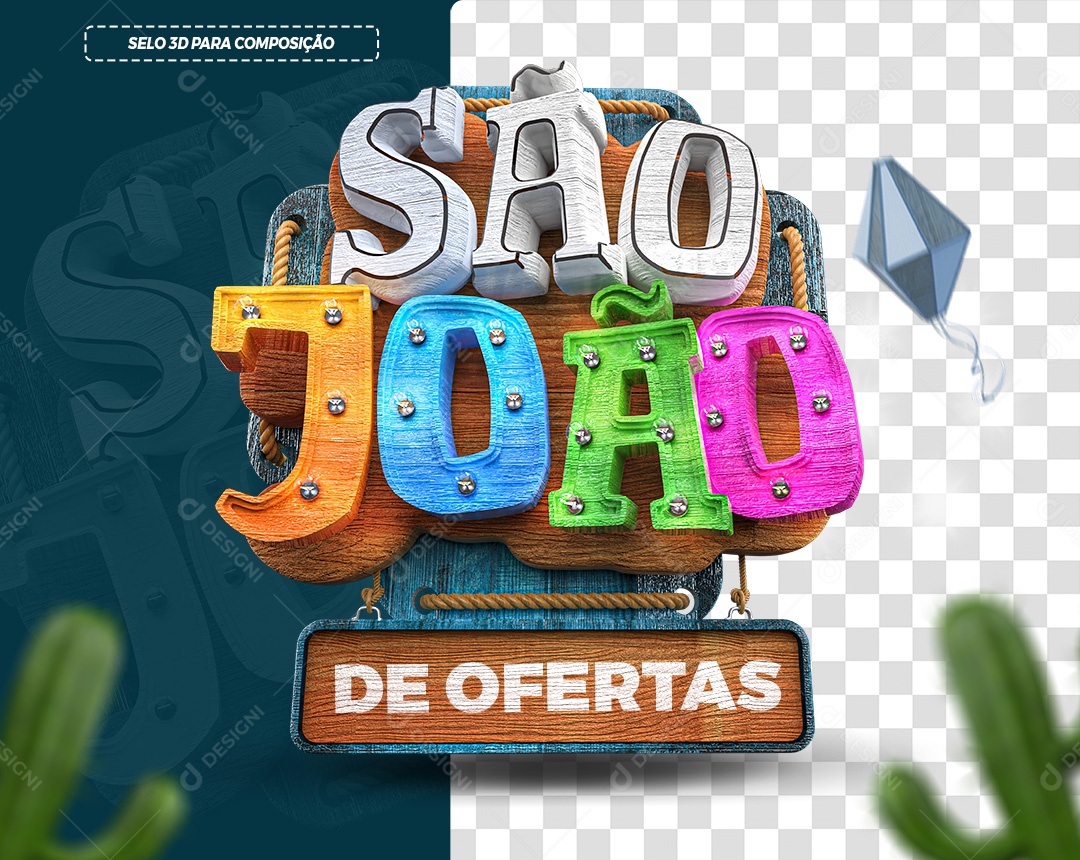 Selo 3D São João De Ofertas Para Composição PSD