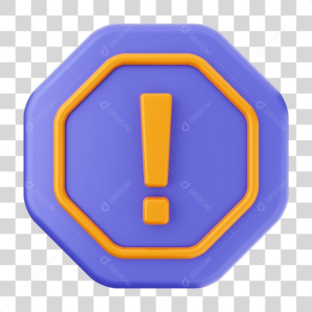 Placa de Cuidado Alerta PNG Transparente