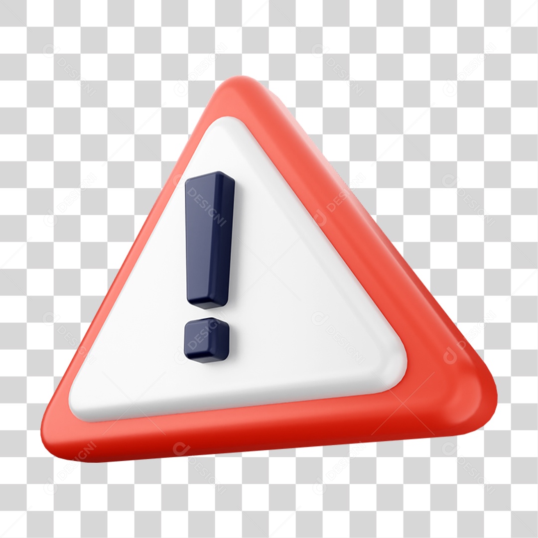 Placa de Cuidado Alerta PNG Transparente