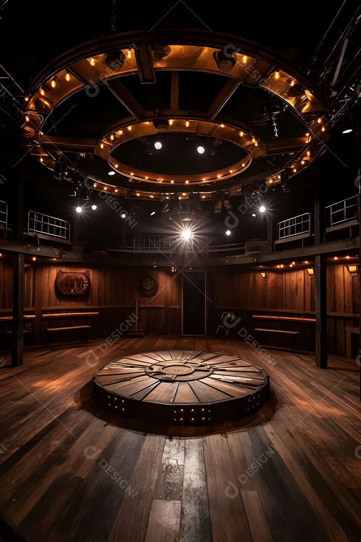 Cenário futurístico de madeira