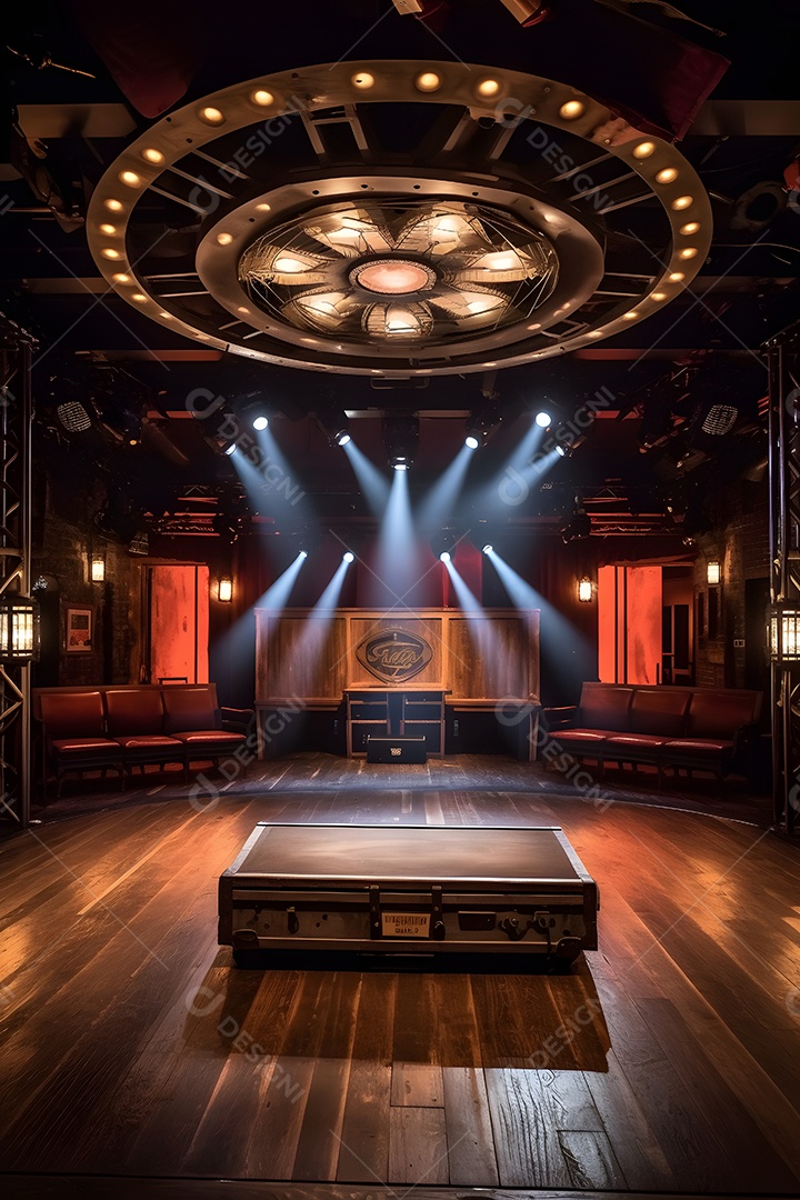 Cenário futurístico de madeira