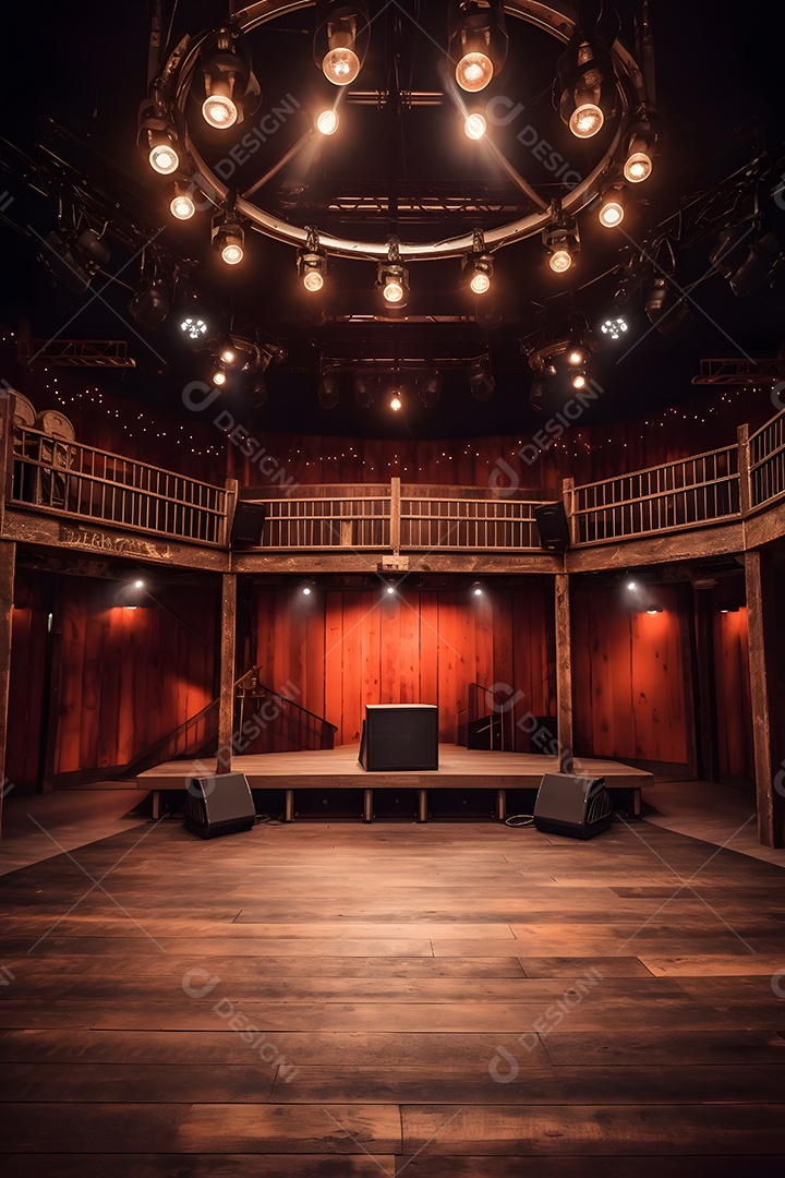 Cenário futurístico de madeira