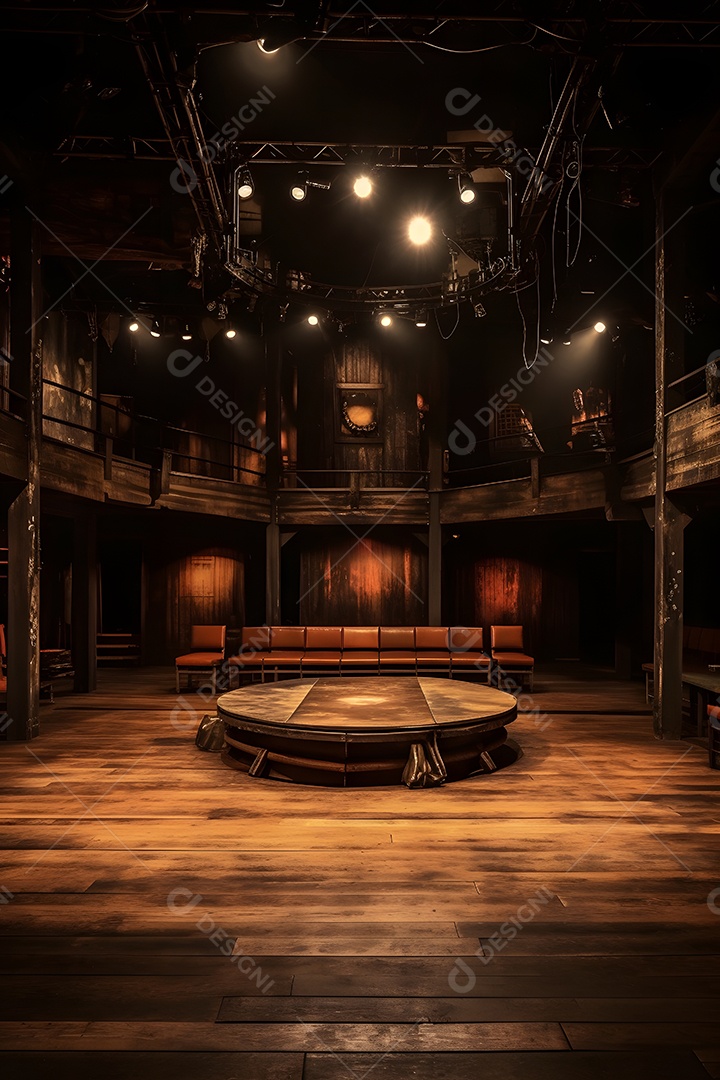 Cenário futurístico de madeira