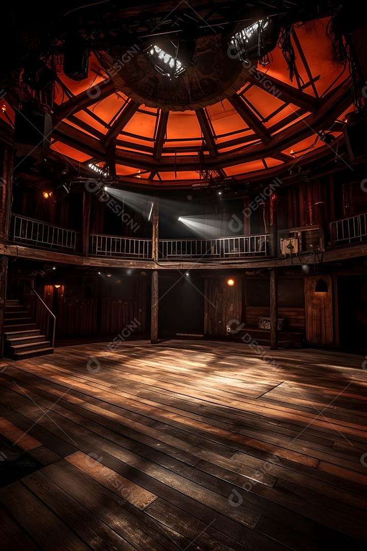 Cenário futurístico de madeira