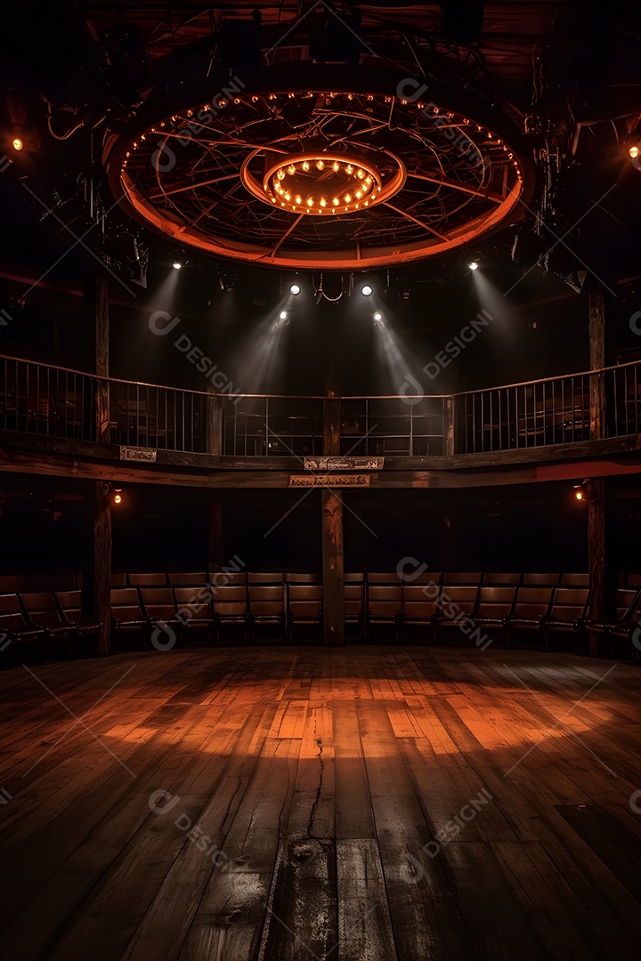 Cenário futurístico de madeira