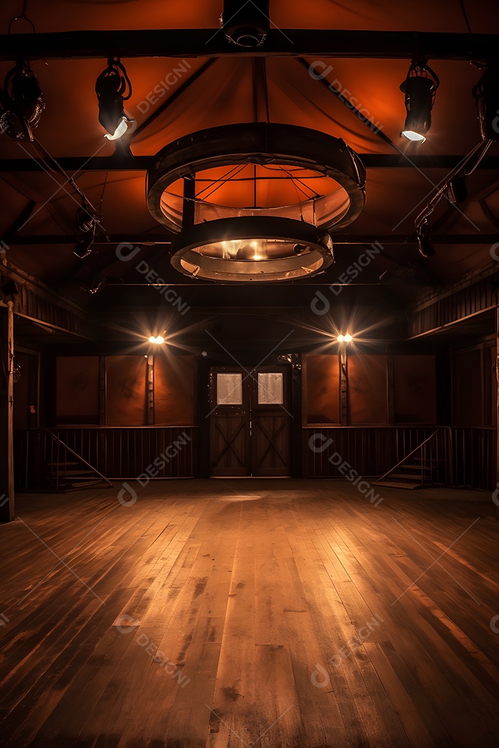 Casa de madeira cenário iluminado