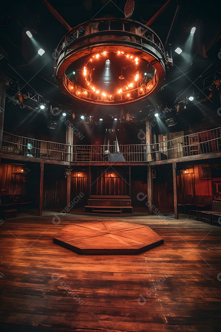 Casa de madeira cenário iluminado