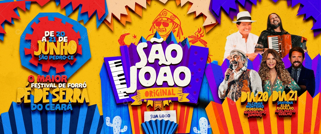 Social Media Flyer Banner São João O Maior Festival De Forró PSD Editável