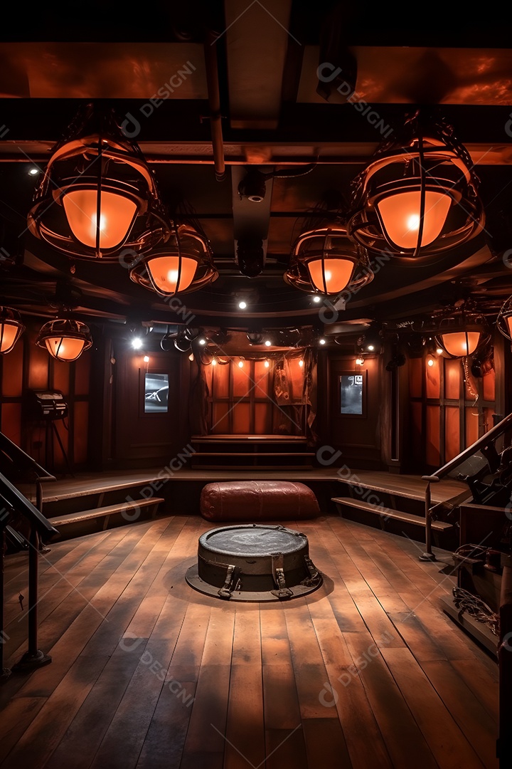 Casa de madeira cenário iluminado