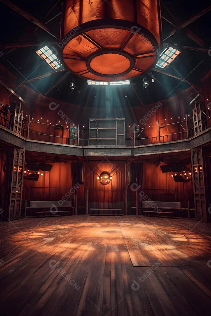 Casa de madeira cenário iluminado