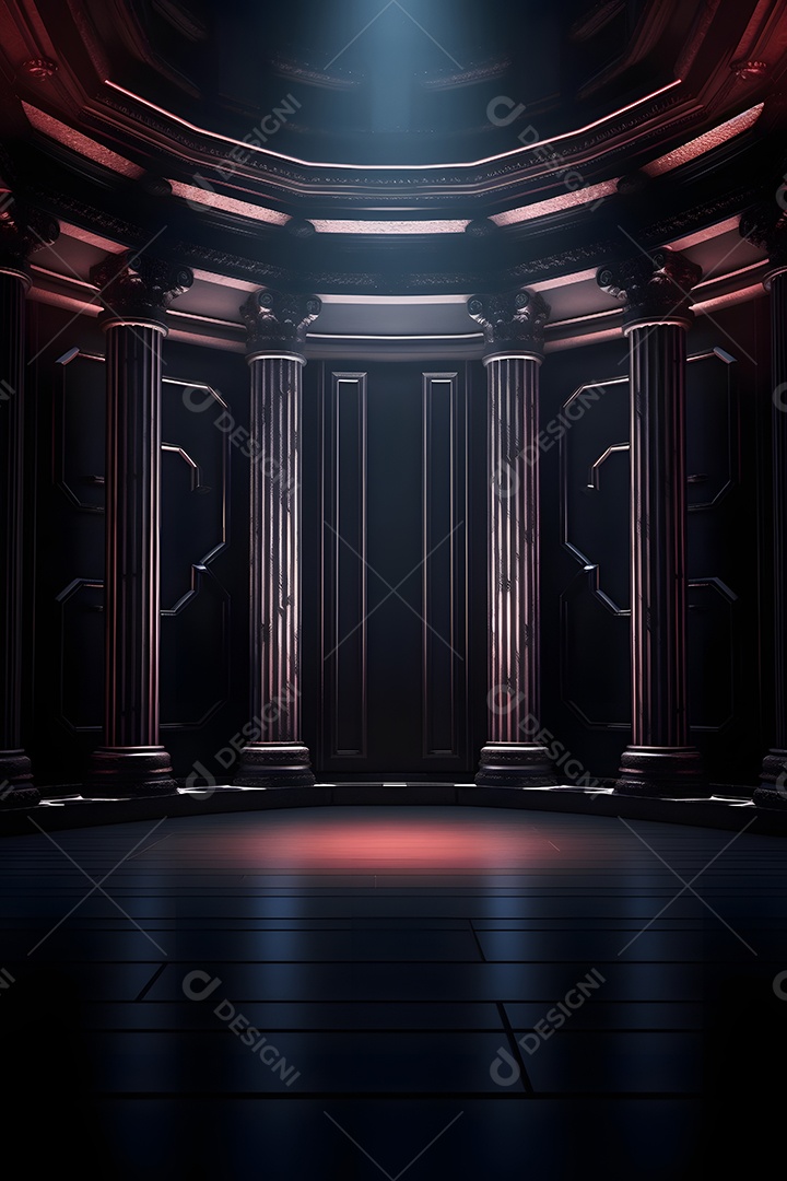 Cenário iluminado de luzes neon