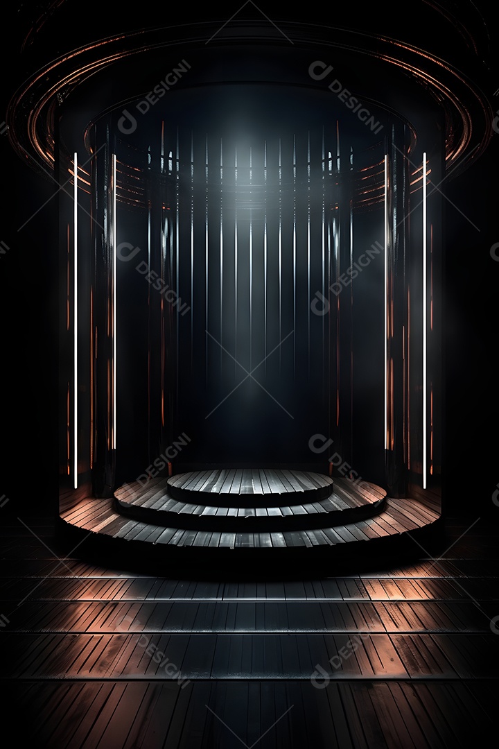 Cenário iluminado de luzes neon