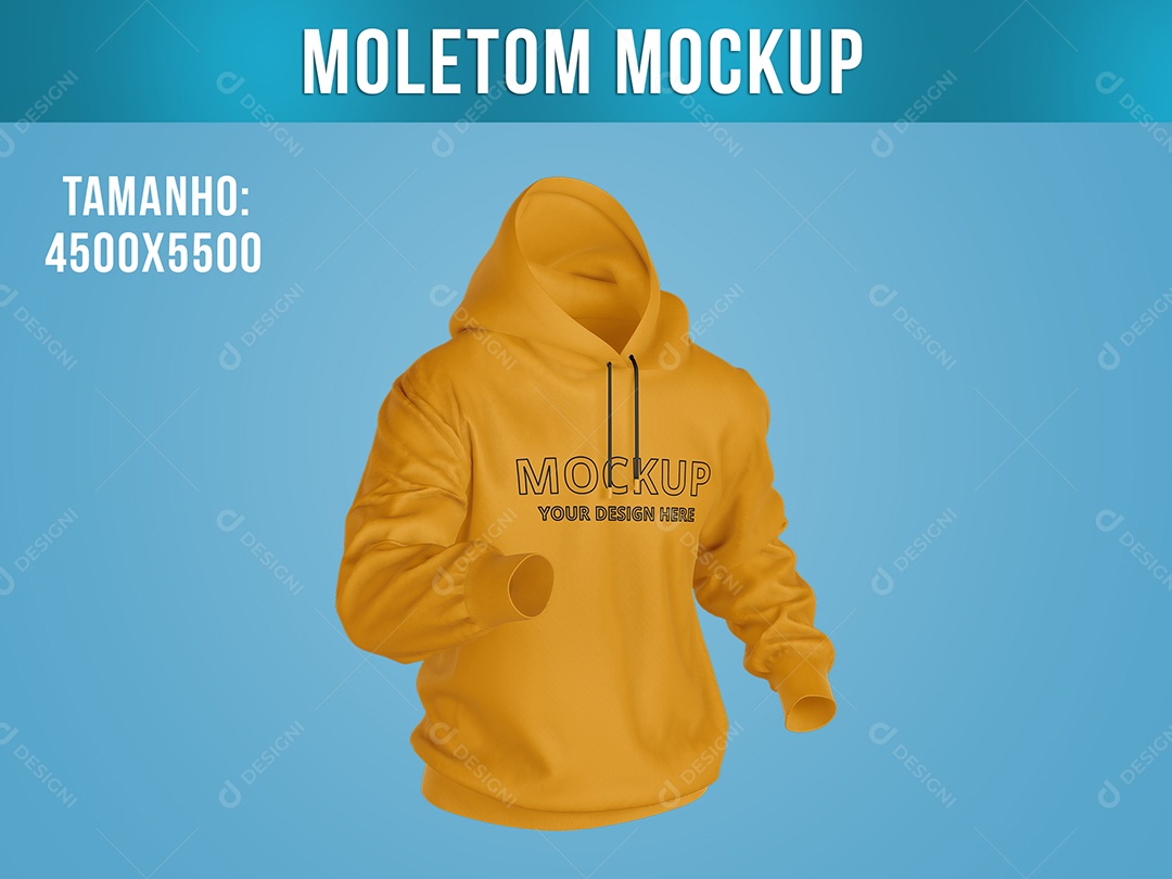 Moletom Mockup Manga Longa Vista Lateral Masculino Roupa Frio PSD Editável