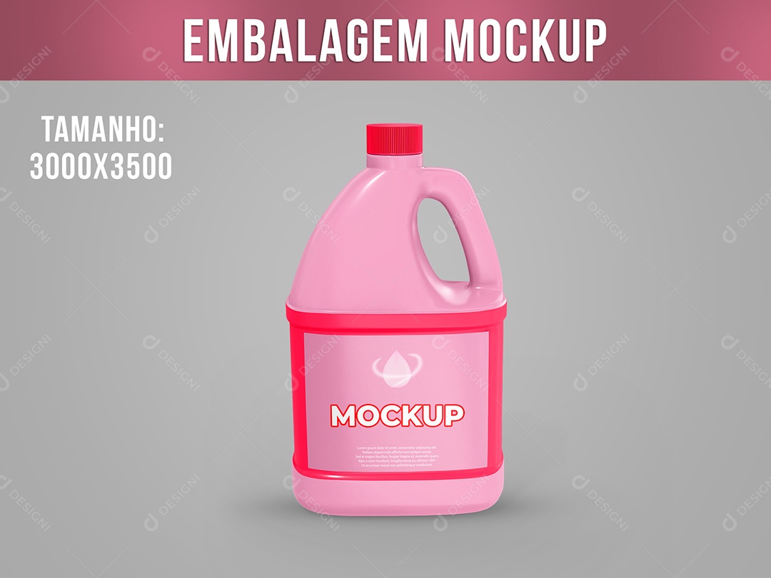 Mockup Galão Garrafa Produto de Limpeza Embalagem PSD Editável