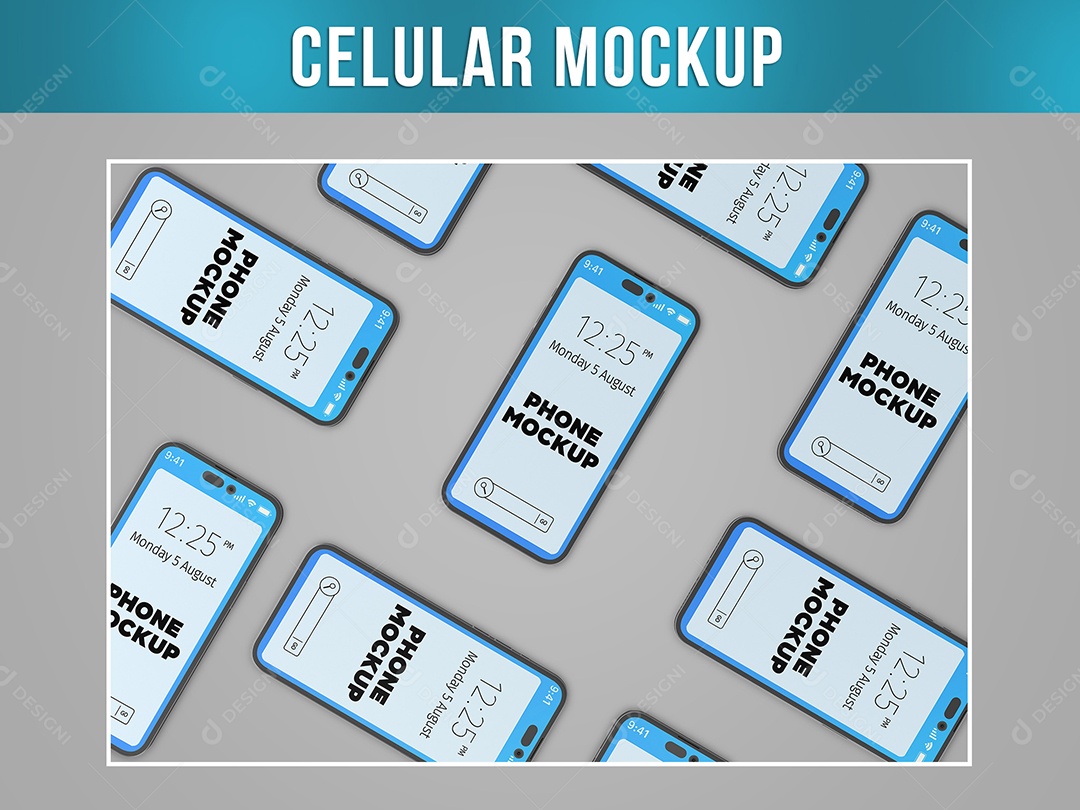 Mockup Celular Várias Telas Smartphone PSD Editável
