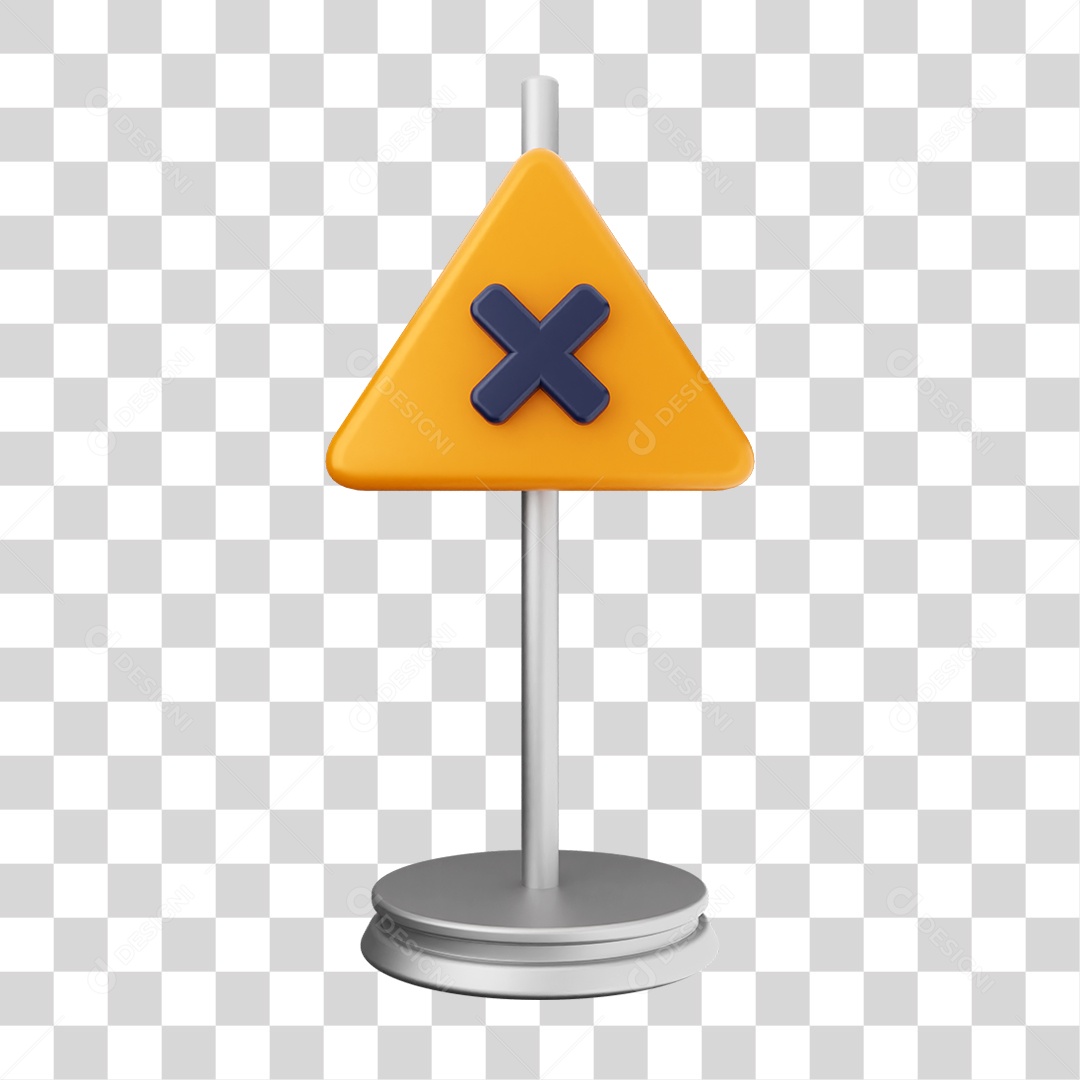 Elemento 3D Placa Símbolo Cuidado PNG Transparente