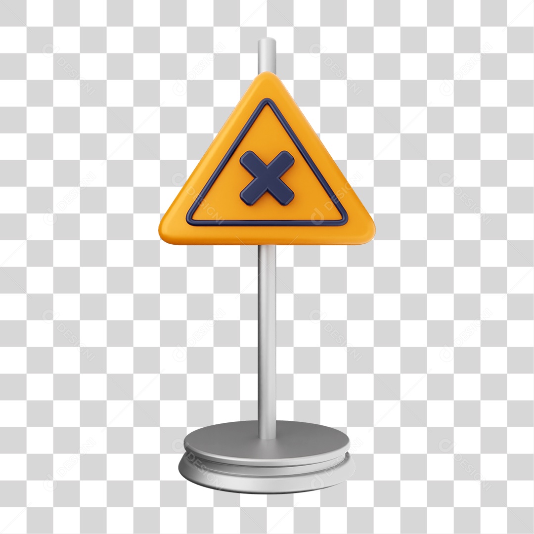 Elemento 3D Placa Símbolo Cuidado PNG Transparente