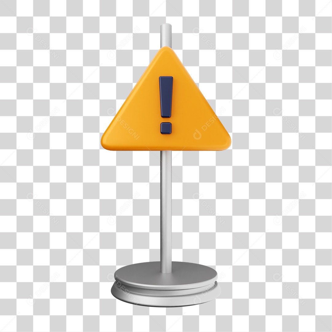 Elemento 3D Placa Símbolo Cuidado PNG Transparente