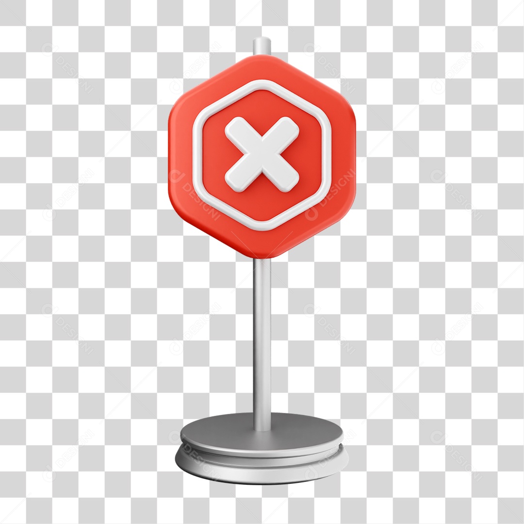 Elemento 3D Placa Símbolo Cuidado PNG Transparente