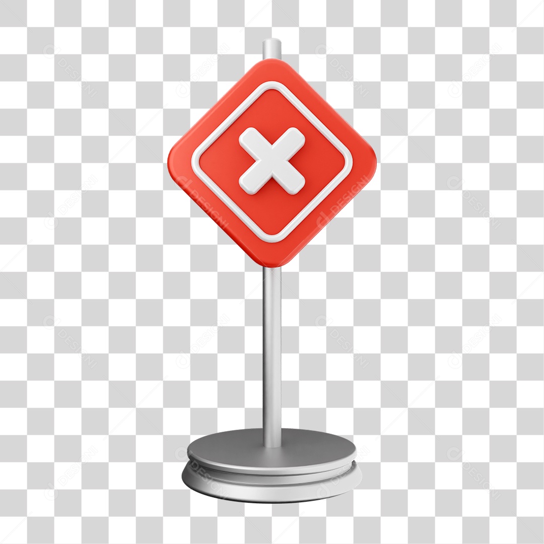 Elemento 3D Placa Símbolo Cuidado PNG Transparente