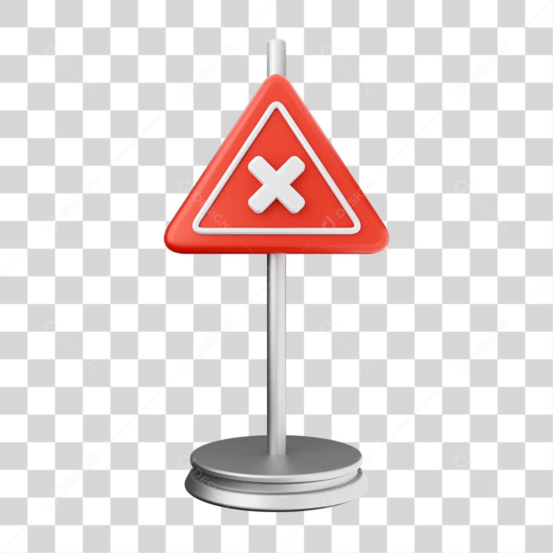 Elemento 3D Placa Símbolo Cuidado PNG Transparente