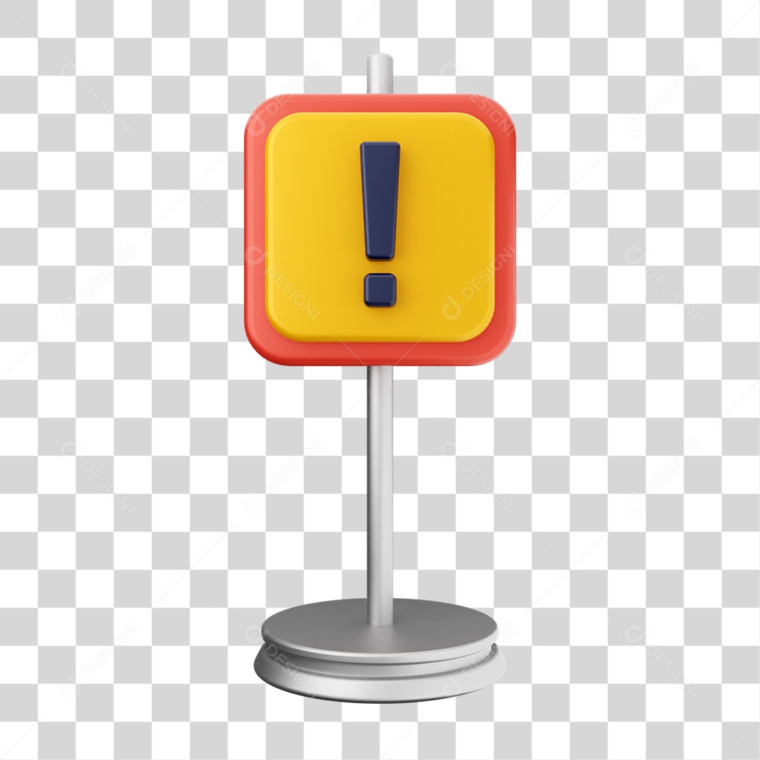 Elemento 3D Placa Símbolo Cuidado PNG Transparente