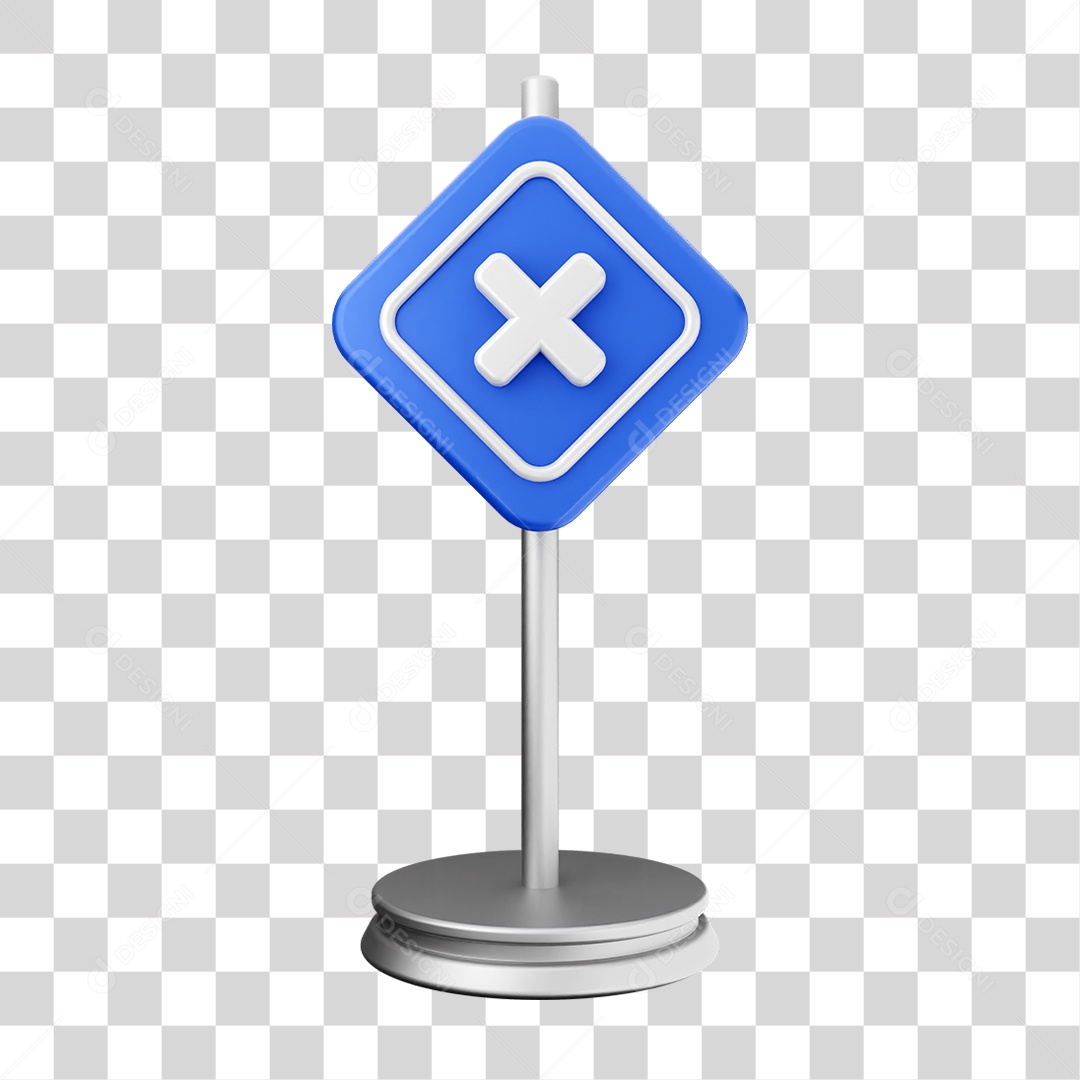 Elemento 3D Placa Símbolo Cuidado PNG Transparente