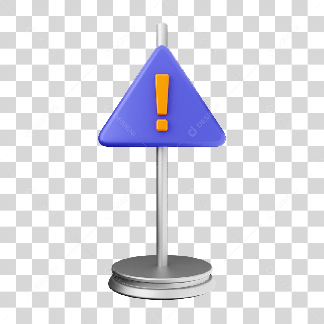 Elemento 3D Placa Símbolo Cuidado PNG Transparente