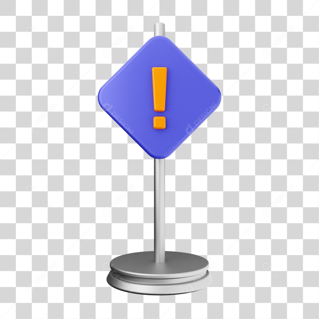 Elemento 3D Placa Símbolo Cuidado PNG Transparente