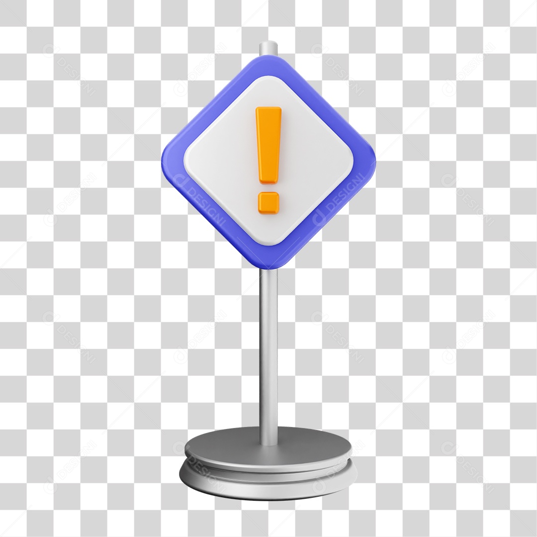 Elemento 3D Placa Símbolo Cuidado PNG Transparente