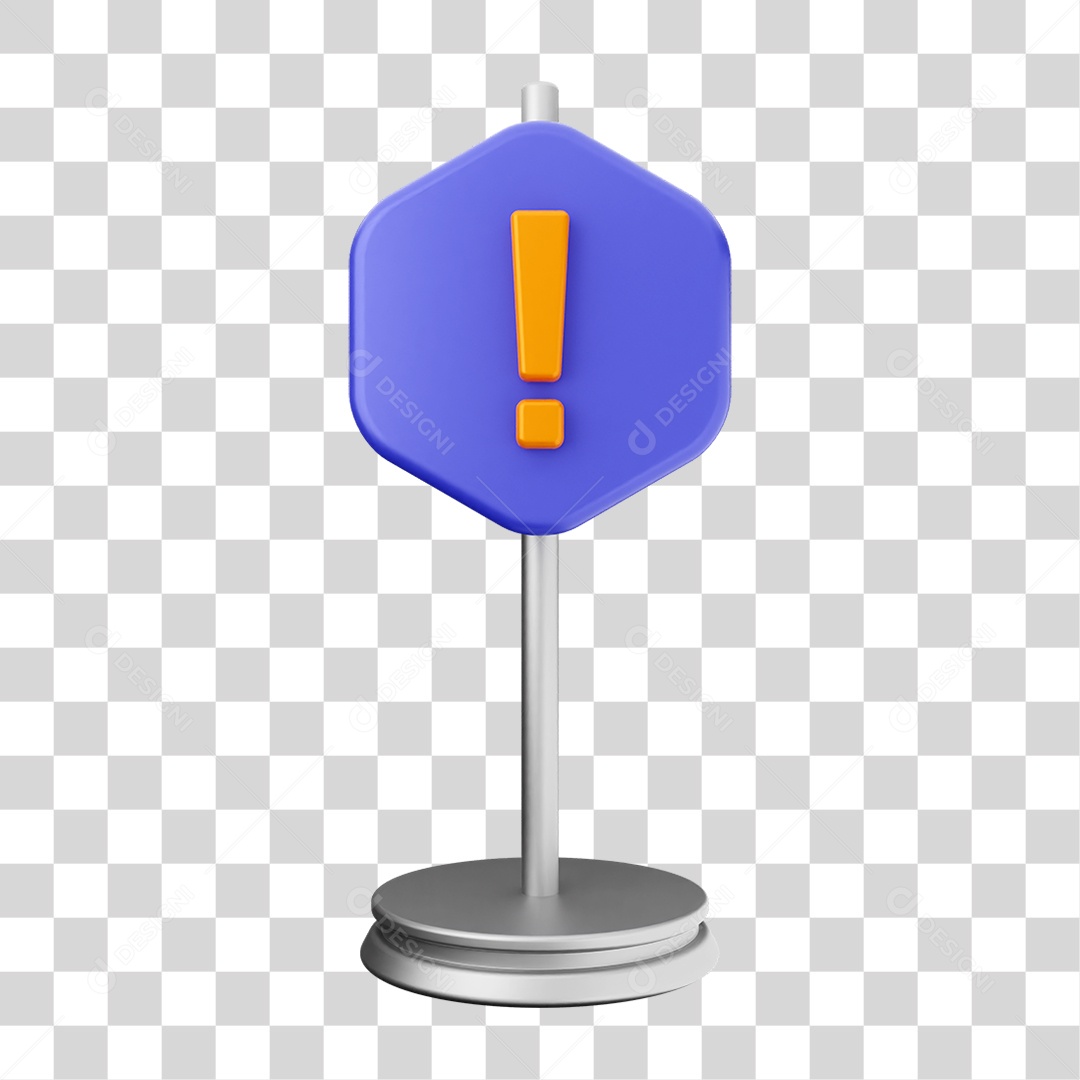 Elemento 3D Placa Símbolo Cuidado PNG Transparente