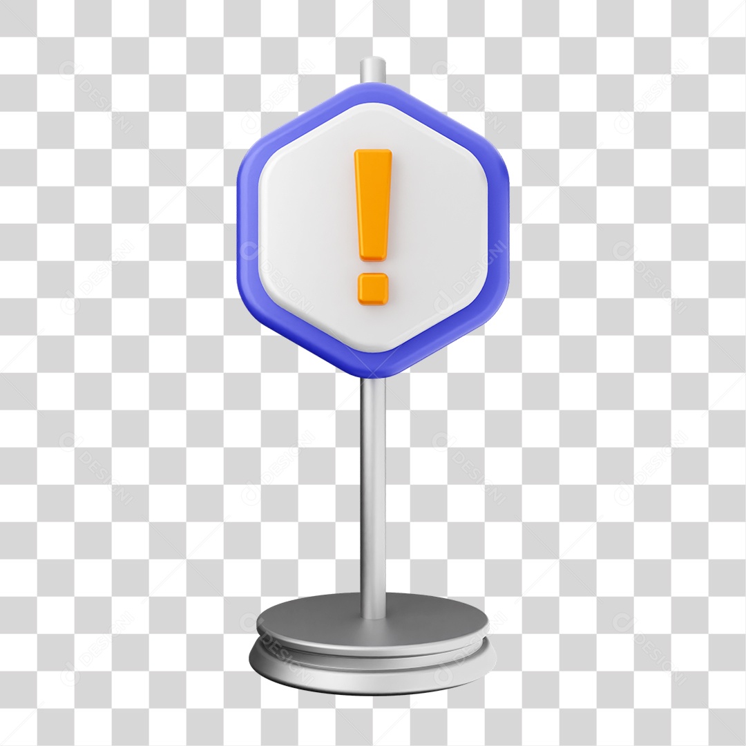 Elemento 3D Placa Símbolo Cuidado PNG Transparente