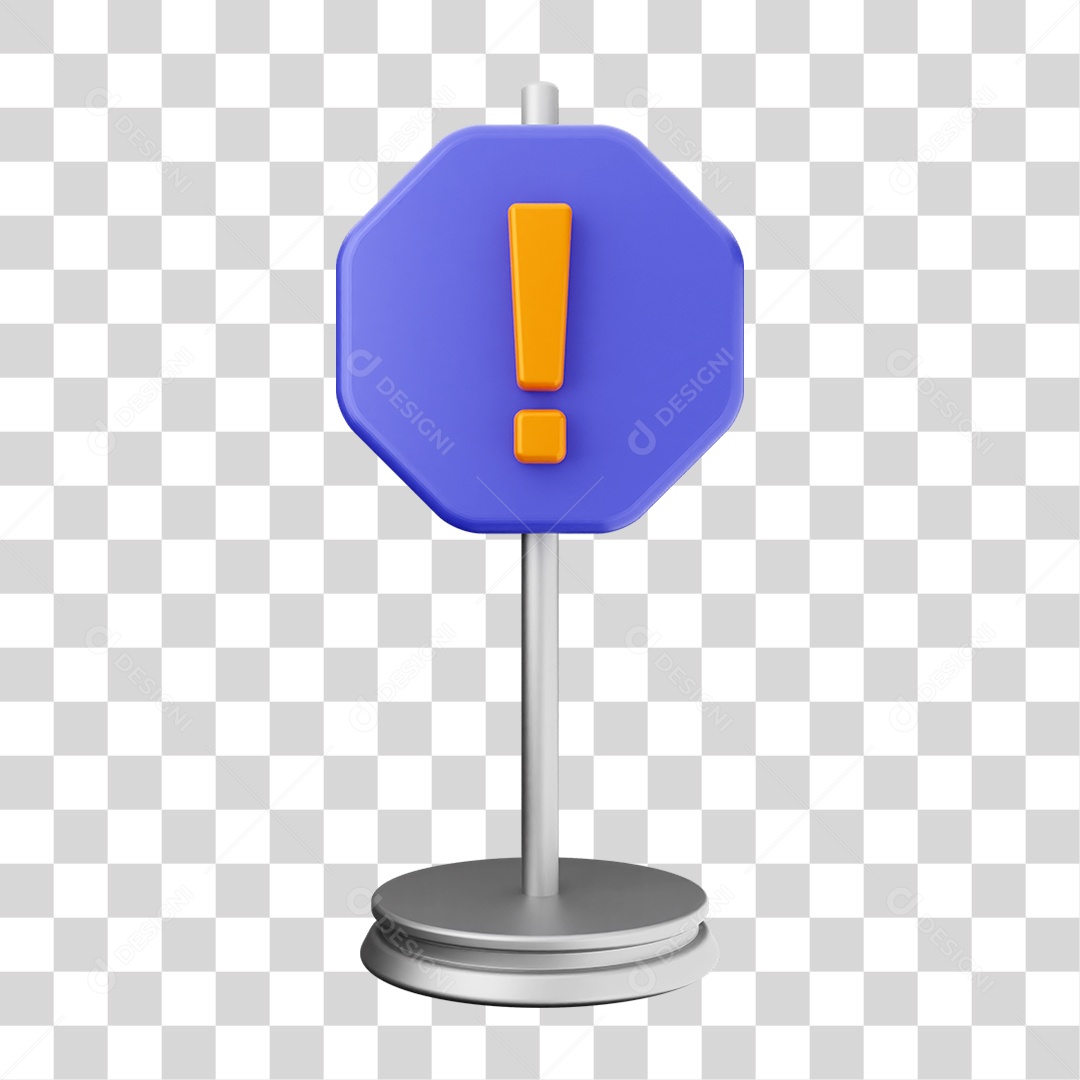 Elemento 3D Placa Símbolo Cuidado PNG Transparente