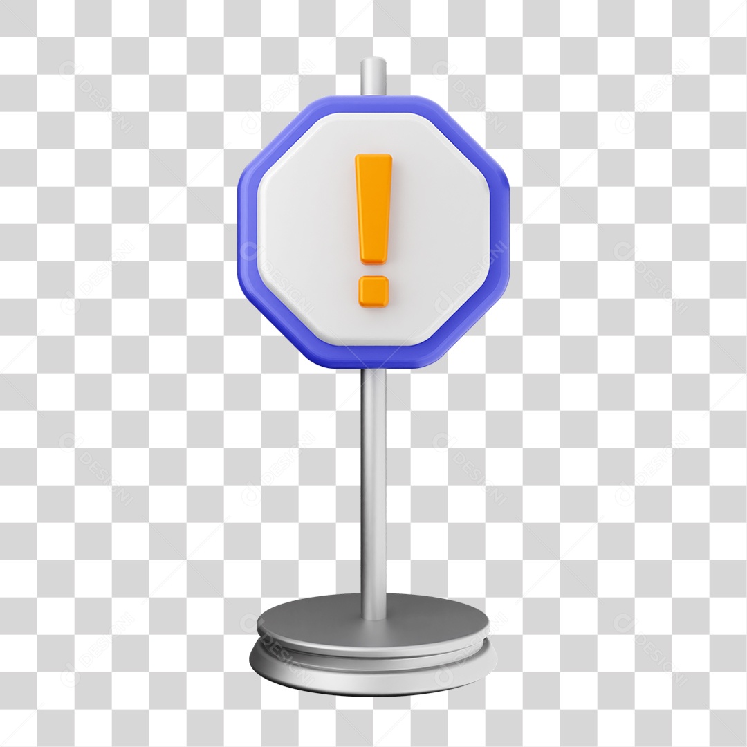 Elemento 3D Placa Símbolo Cuidado PNG Transparente