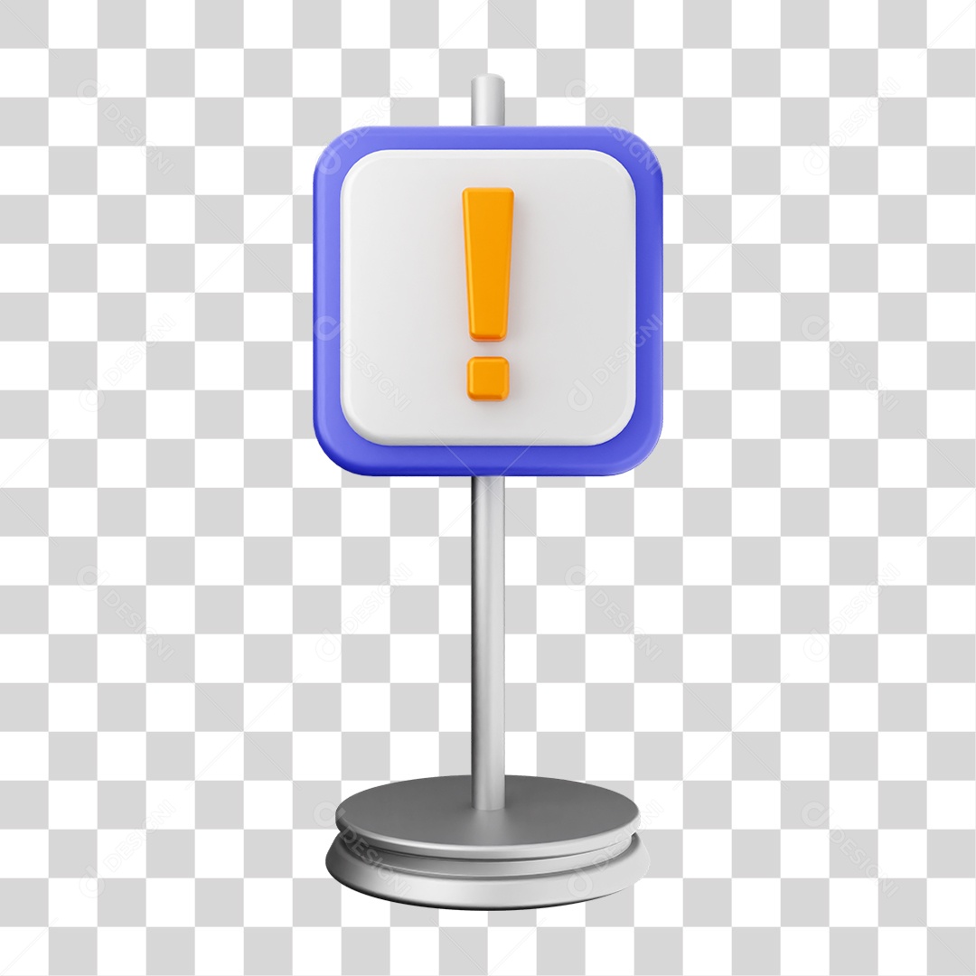 Elemento 3D Placa Símbolo Cuidado PNG Transparente