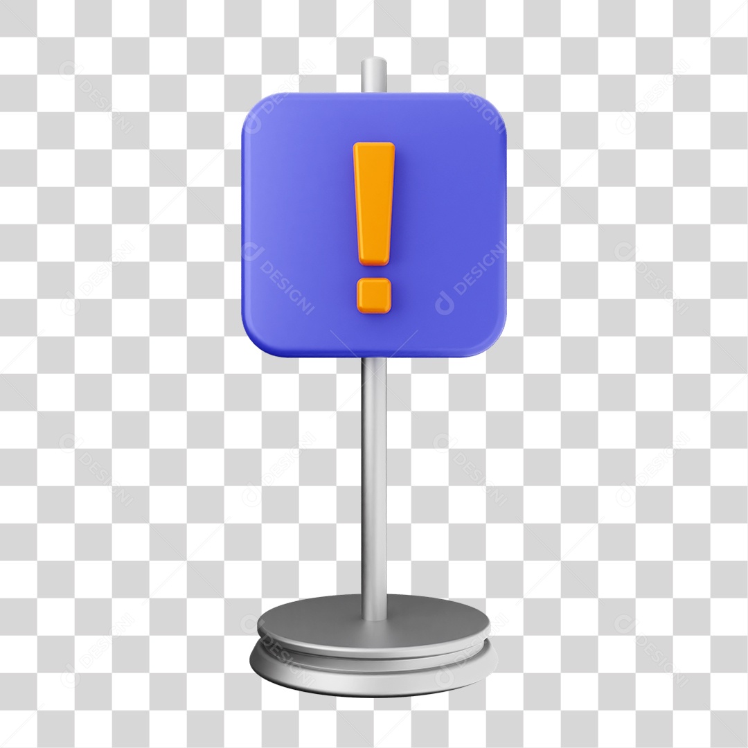 Elemento 3D Placa Símbolo Cuidado PNG Transparente